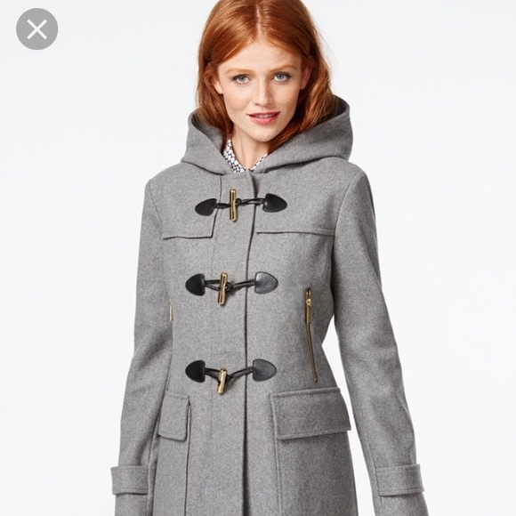 MICHAEL Michael Kors Jackets & Blazers - Michael Kors Faux-Leather-Trim Hooded Duffle Coat